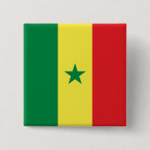 Senegalese vlag vierkante button 5,1 cm (Voorkant)