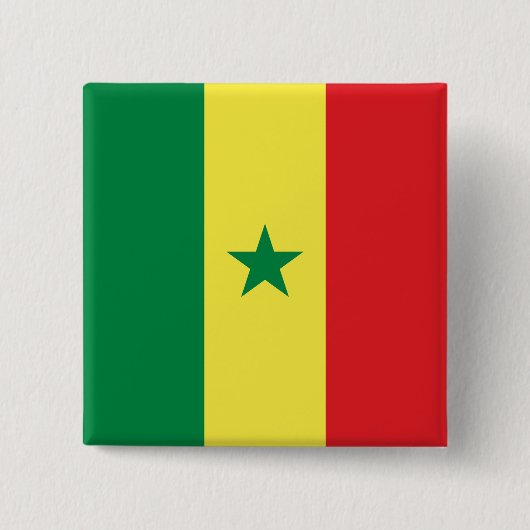 Senegalese vlag vierkante button 5,1 cm (Voorkant)