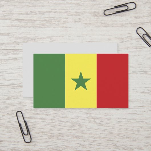 Senegalese vlag visitekaartje (Voorkant / Achterkant in situ)
