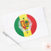 Senegalese Vlag & Wapen, Vlag van Senegal Ronde Sticker (Envelop)