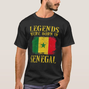Senegalese vlaggenlegendes werden geboren in Sene T-shirt