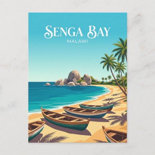 Senga Bay Malawi Briefkaart (Voorkant)