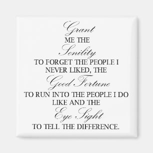 Seniliteit gebed vierkante magneet