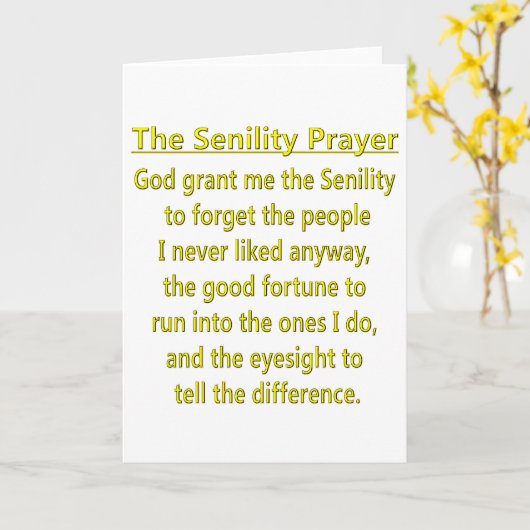 seniliteitsgebed kaart (Gele Bloem)