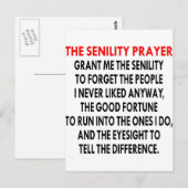 Senility Prayer Briefkaart (Voorkant / Achterkant)