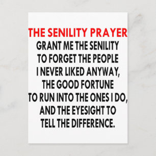 Senility Prayer Briefkaart