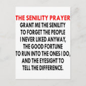 Senility Prayer Briefkaart (Voorkant)