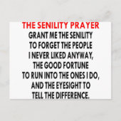 Senility Prayer Briefkaart (Voorkant)