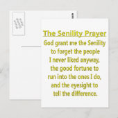 Senility Prayer Briefkaart (Voorkant / Achterkant)