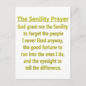 Senility Prayer Briefkaart (Voorkant)