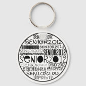 Senior 2012 Round Sleutelhanger (zwart) (Voorkant)