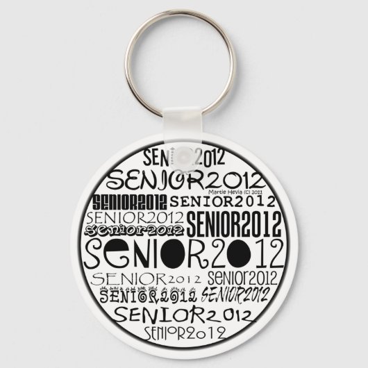 Senior 2012 Round Sleutelhanger (zwart) (Voorkant)