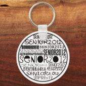 Senior 2012 Round Sleutelhanger (zwart) (Voorkant)