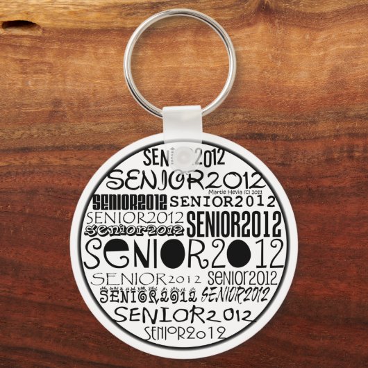 Senior 2012 Round Sleutelhanger (zwart) (Voorkant)