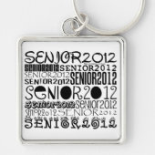 Senior 2012 Square Sleutelhanger (zwart) (Voorkant)