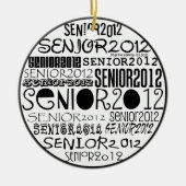 Senior 2012 (zwart) Rearview Mirror-versiering Keramisch Ornament (Voorkant)