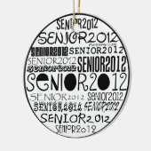 Senior 2012 (zwart) Rearview Mirror-versiering Keramisch Ornament (Links)