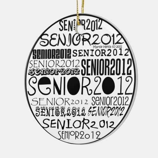 Senior 2012 (zwart) Rearview Mirror-versiering Keramisch Ornament (Links)