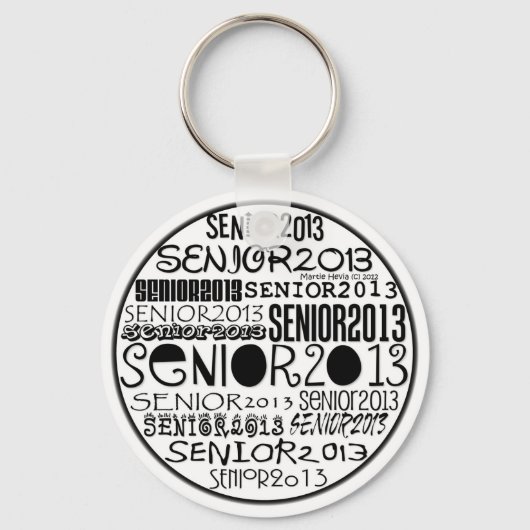 Senior 2013 Round Sleutelhanger (zwart) (Voorkant)