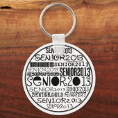 Senior 2013 Round Sleutelhanger (zwart) (Voorkant)