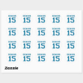 Senior 2015 - Blauw Ronde Sticker (Vel)