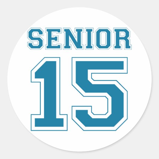 Senior 2015 - Blauw Ronde Sticker (Voorkant)
