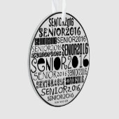 Senior 2016 Round - Rearview Mirror-versiering Ornament (voorkant)