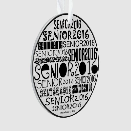 Senior 2016 Round - Rearview Mirror-versiering Ornament (voorkant)