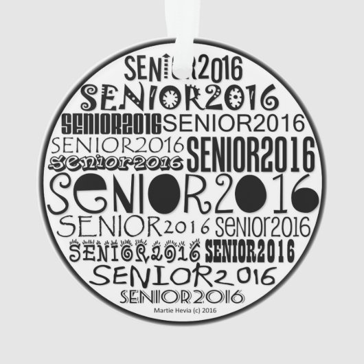 Senior 2016 Round - Rearview Mirror-versiering Ornament (achterkant)