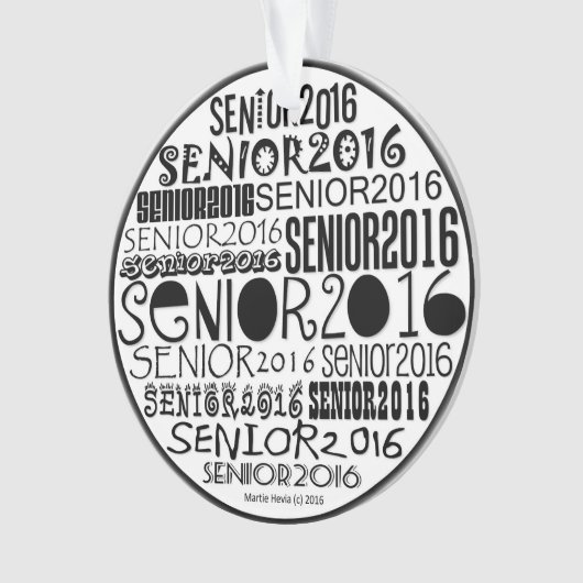 Senior 2016 Round - Rearview Mirror-versiering Ornament (voorkant)