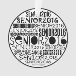 Senior 2016 Round - Rearview Mirror-versiering Ornament