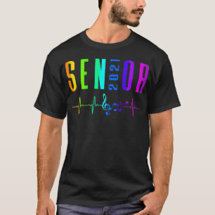 Senior 2021 Muziek Heartbeat Rainbow Band Orchestr T-shirt