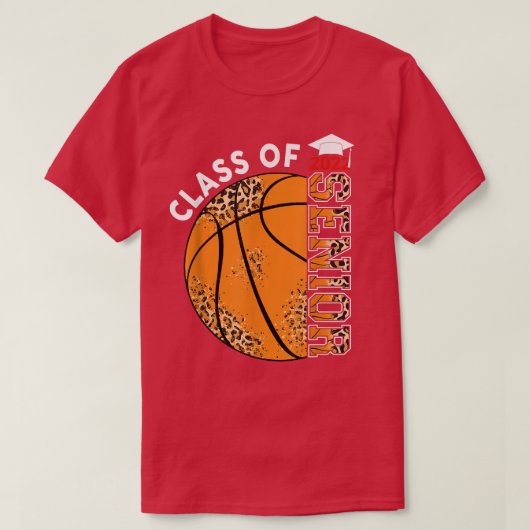 Senior 2022 Basketball Player Afstuderen klasse 20 T-shirt (Design voorkant)