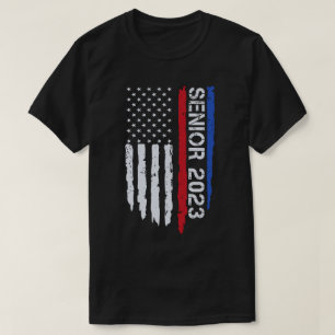 Senior 2023 Amerikaanse vlag Afstuderen Gift T-shirt