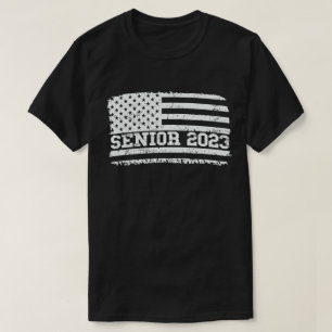 Senior 2023 Amerikaanse vlag Afstuderen Gift T-shirt