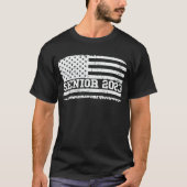 Senior 2023 Amerikaanse vlag Afstuderen Gift T-shirt (Voorkant)