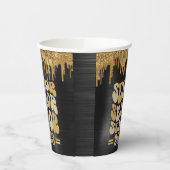 SENIOR 2023 BLACK & GOLD GLITTER DRIP CUSTOM PAPIEREN BEKERS (Links)