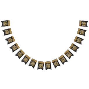 SENIOR 2023 BLACK & GOLD GLITTER DRIP CUSTOM VLAGGETJES