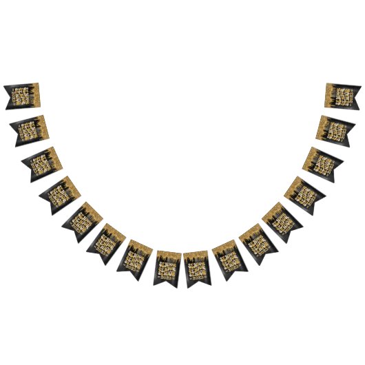 SENIOR 2023 BLACK & GOLD GLITTER DRIP CUSTOM VLAGGETJES (Alle)