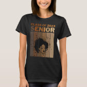 Senior 2023 Class Black Afro Melanin African Ameri T-shirt (Voorkant)
