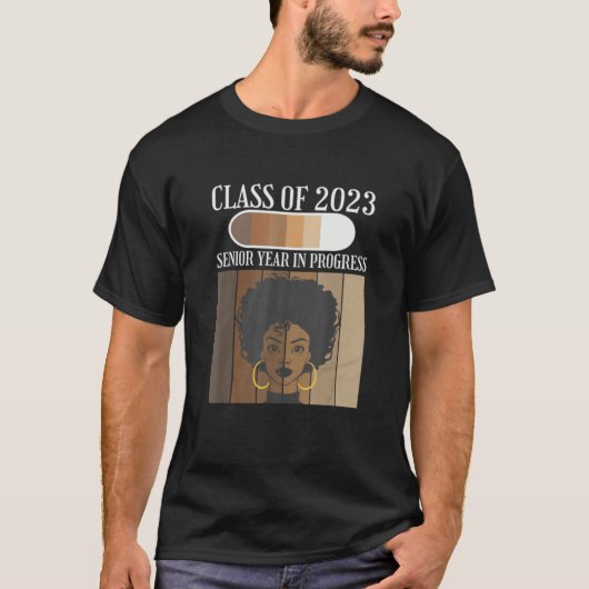 Senior 2023 Class Black Afro Melanin African Ameri T-shirt (Voorkant)
