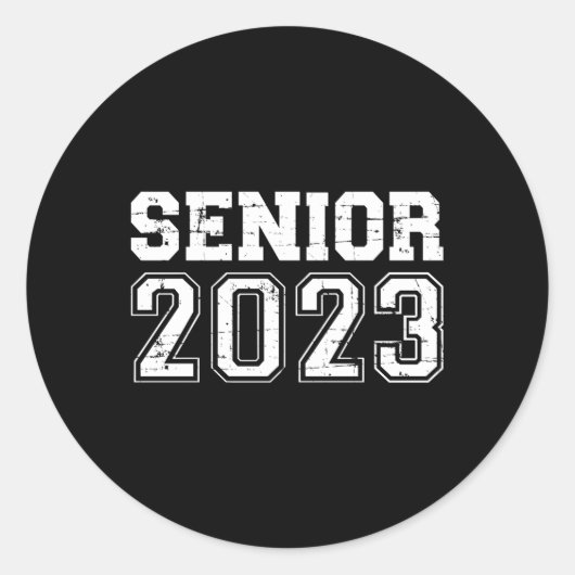 Senior 2023 Klasse van Ronde Sticker (Voorkant)