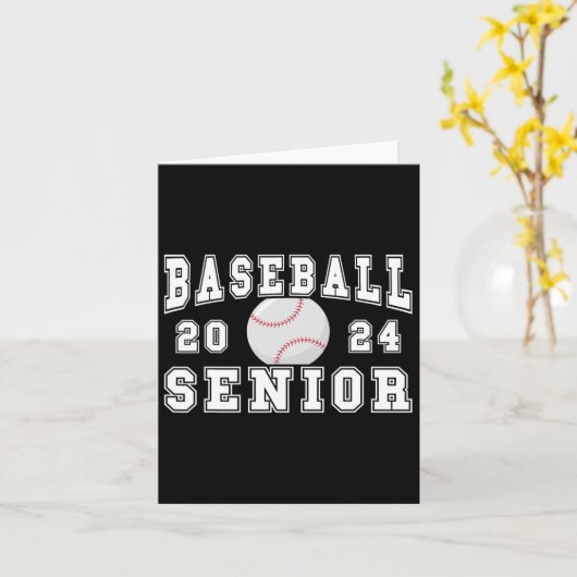 Senior 2024 afstudeerfeest idee honkbal senior kaart (Gele Bloem)