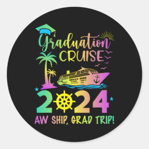 Senior 2024 Afstuderen Cruise AW Ship Afstudeerder Ronde Sticker