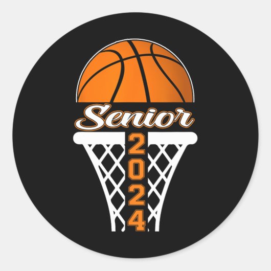 Senior 2024 Afstuderen Klasse 2024 Basketbal Afstu Ronde Sticker (Voorkant)