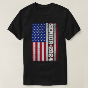 Senior 2024 Amerikaanse vlag Afstuderen T-shirt