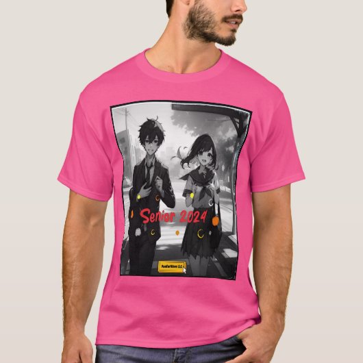 Senior 2024 Counterfeit Anime Aesthetic girl T-shirt (Voorkant)