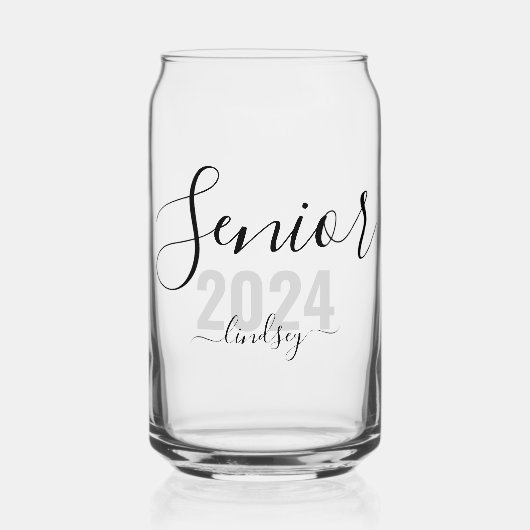 Senior 2024 gepersonaliseerde naam Afstuderen Blikvorm Glas (Voorkant)