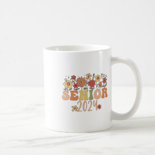 Senior 2024 Groovy Retro Klasse van 2024 Afstudere Koffiemok