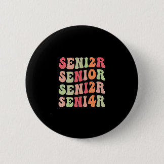 Senior 2024 Groovy Terug naar School Class 2024 Ronde Button 5,7 Cm